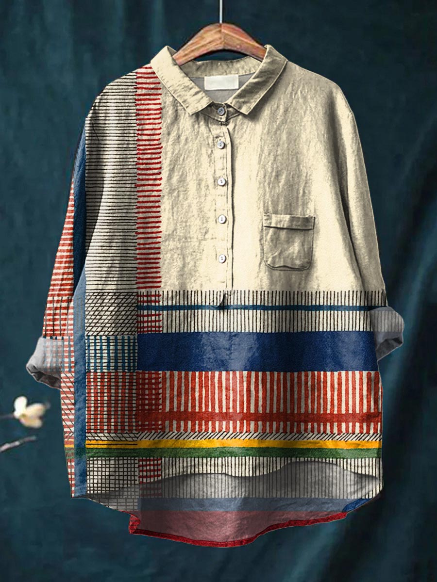 Lena™ - Striped Artistic Shirt