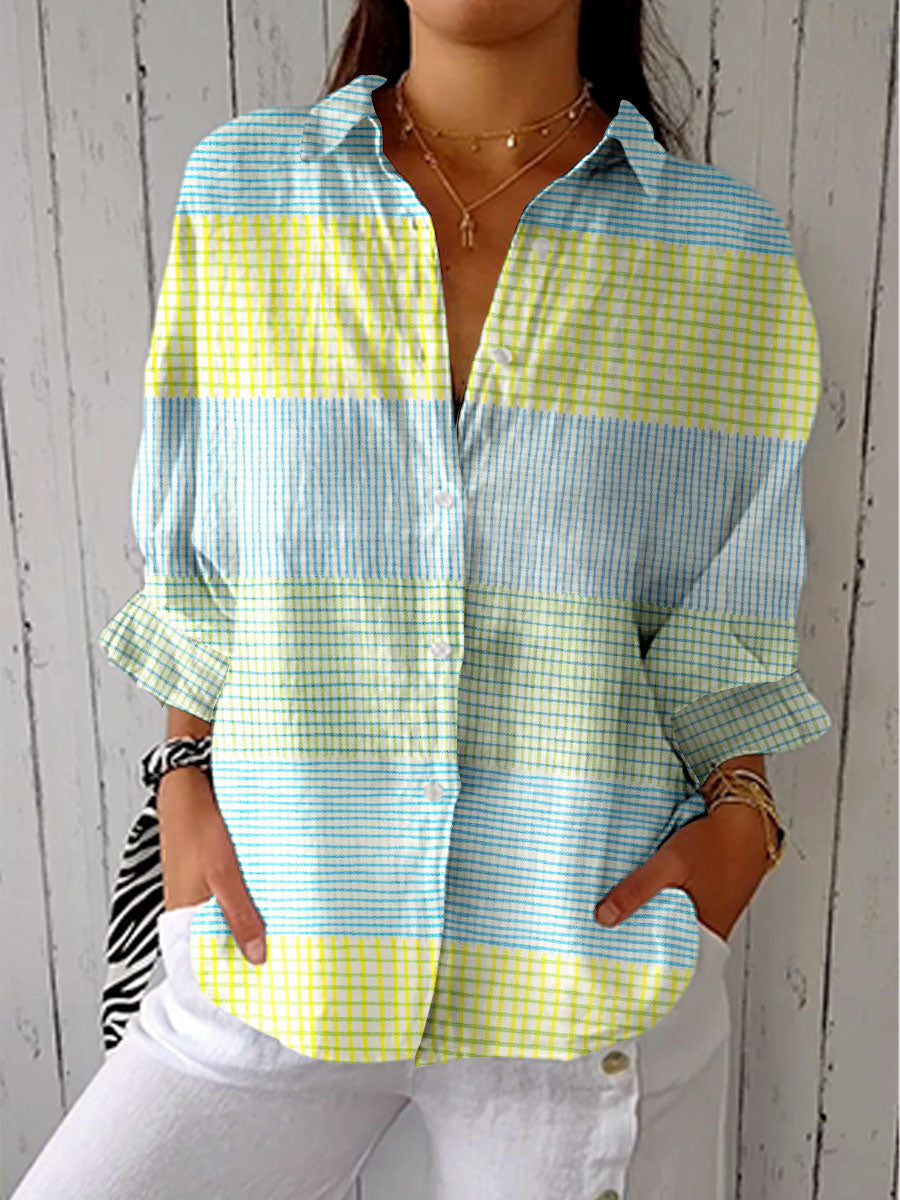 Hannah™ - Pastel Checkered Blouse