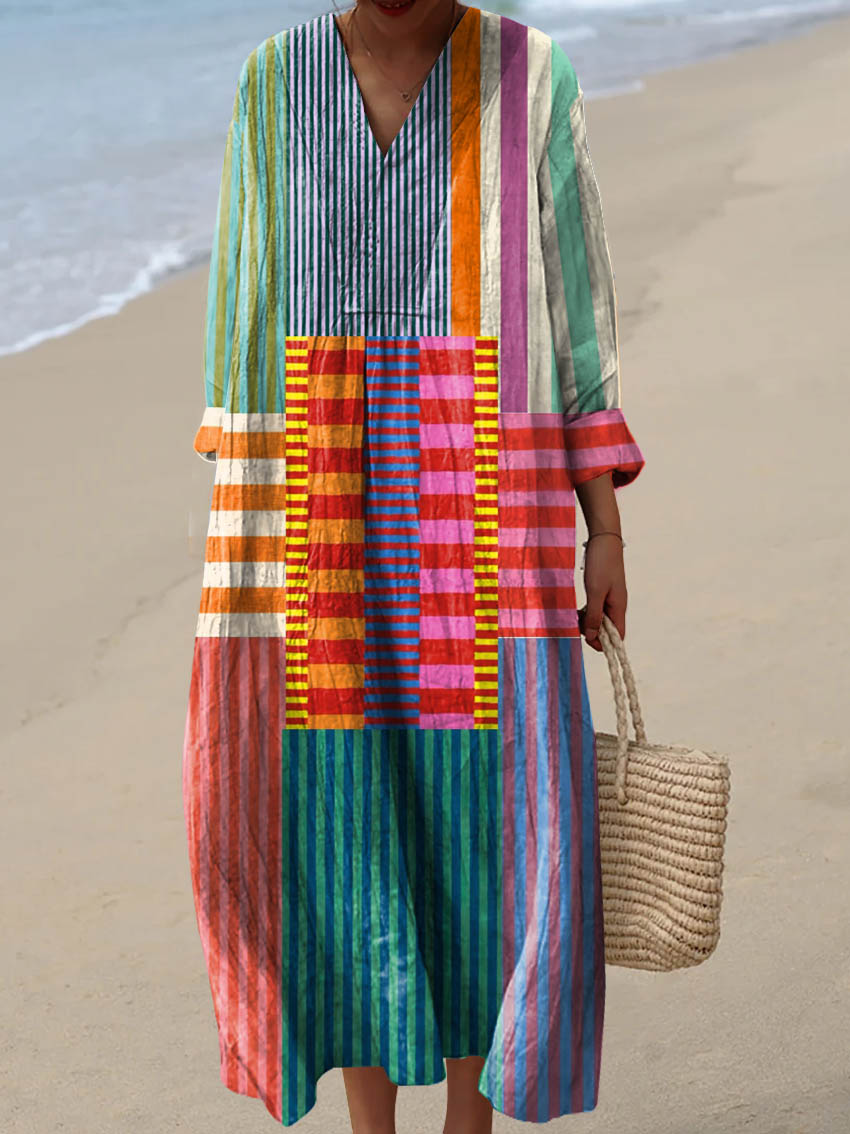Susan™ - Women's Vintage Geometric Art Print Dress