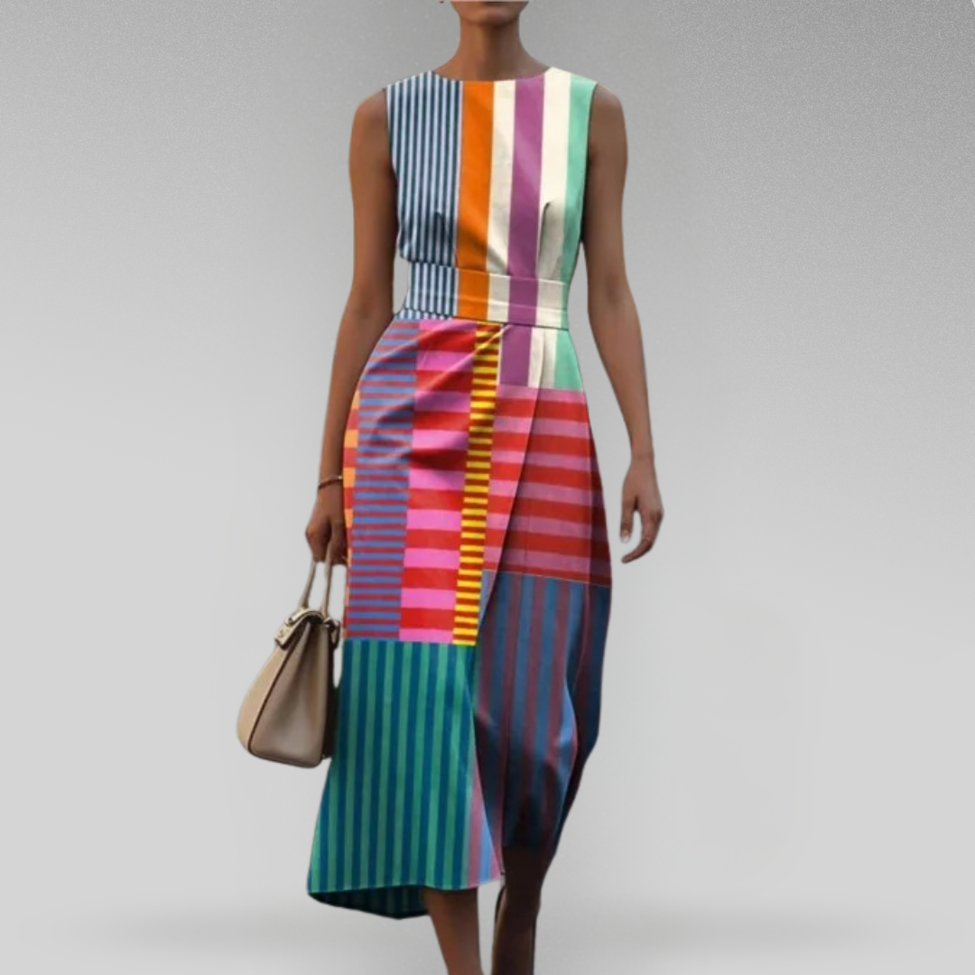 Connie™ - Striking Geometric Sleeveless Dress