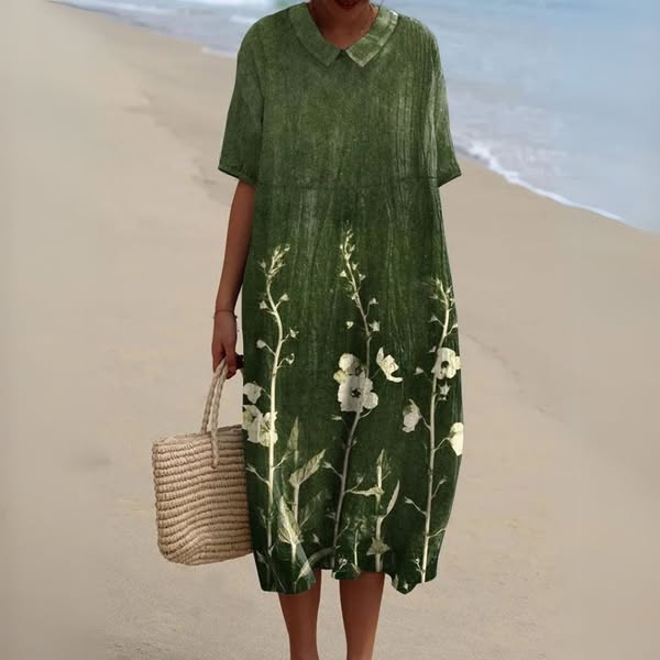Amelia™ - Floral Pattern Dress with Vibrant Colors