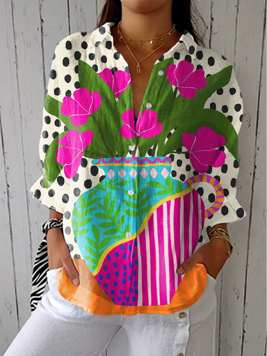 Amara™ - Floral Bloom Vase Blouse
