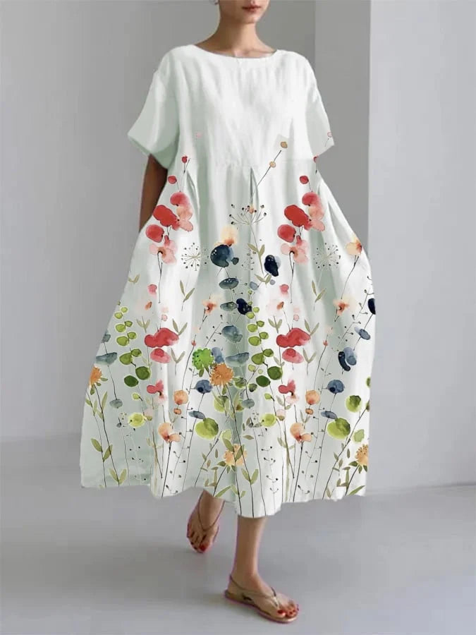 Amelie™ - Floral-Inspired Casual Long Dress