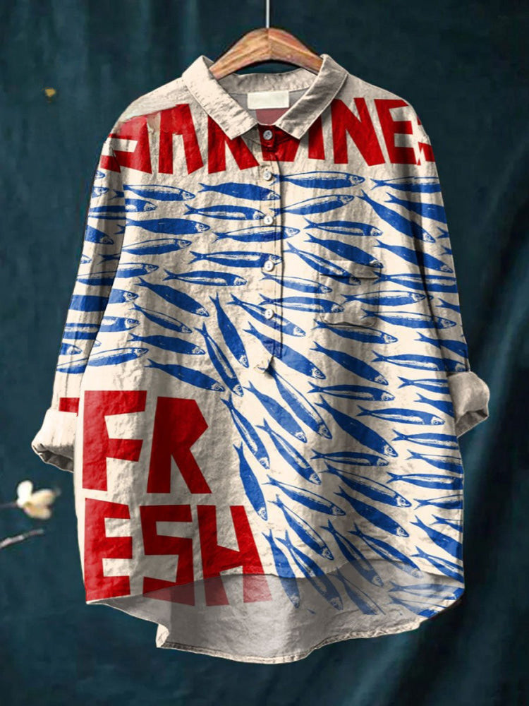 Oceanic™ - Fresh Sardines Print Shirt