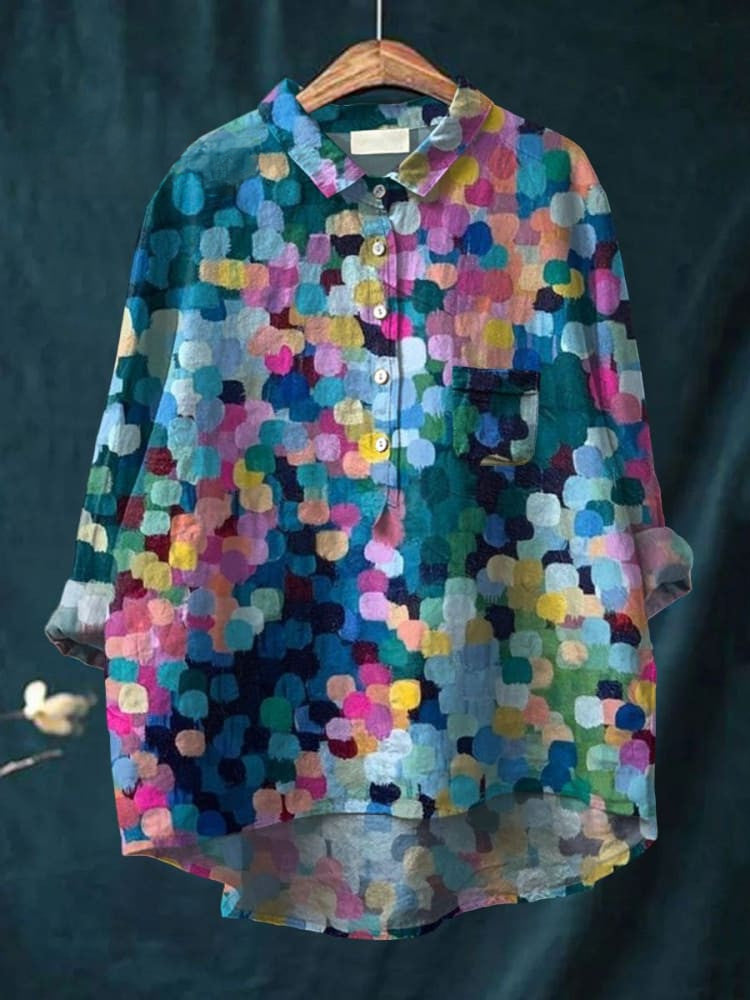 Amara™ - Vibrant Dot Print Shirt