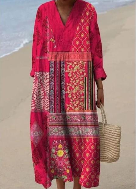 Adeline™ - Elegant Flowy Ethnic Dress