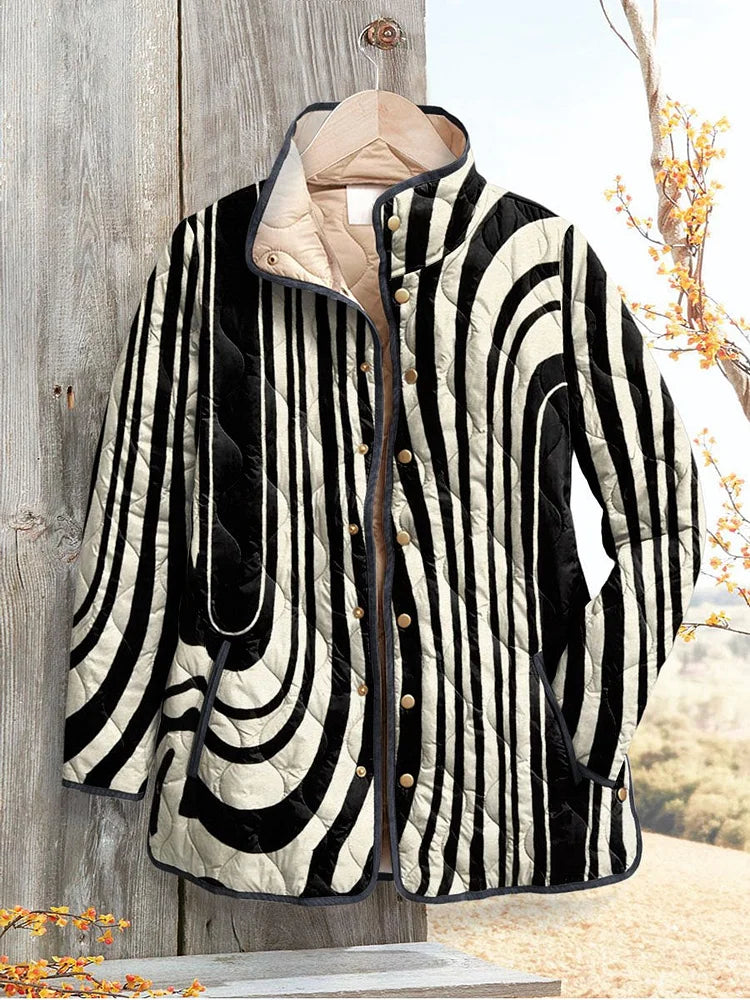 Nicole™ - Women's Casual Quilted Jacket with Geometric Abstract Pattern