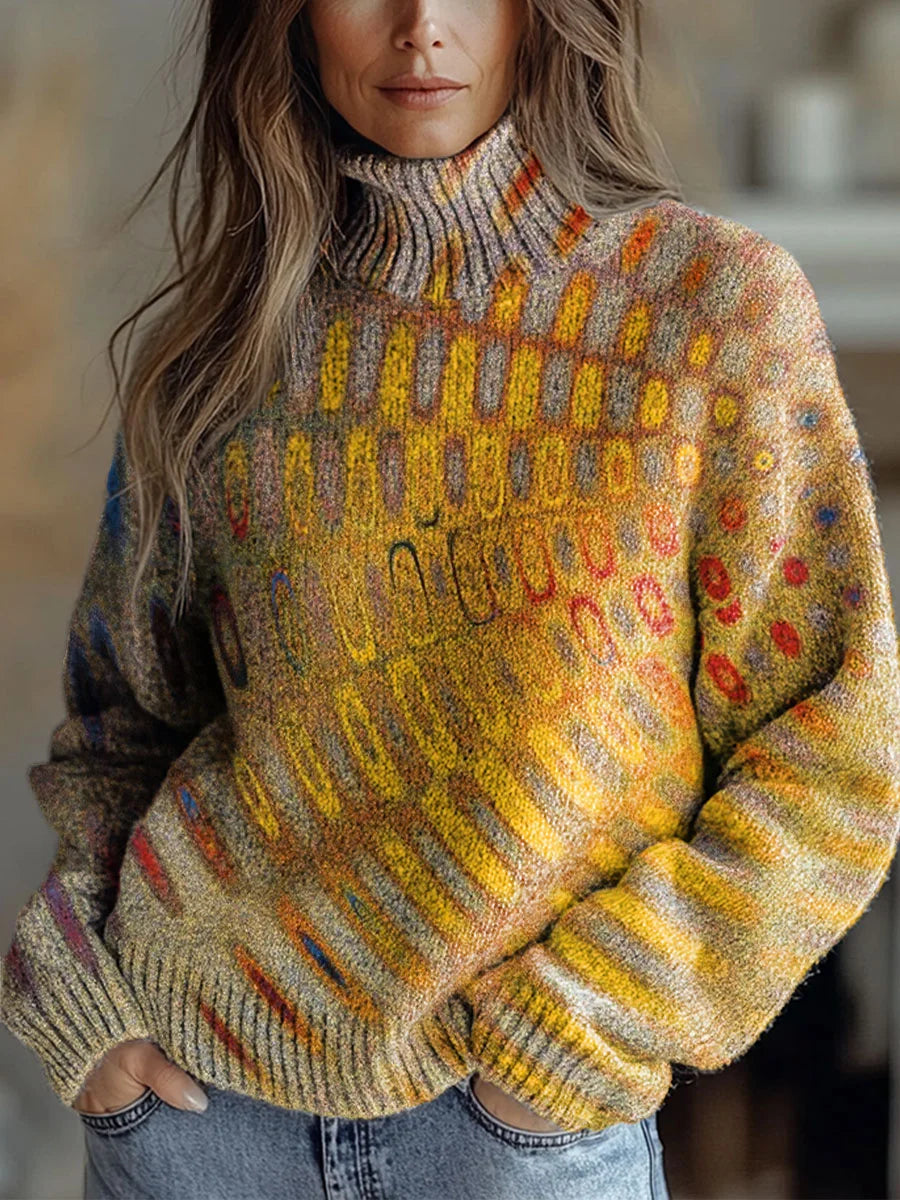 Ylindra™ - Cozy Autumn Radiance Turtleneck Sweater