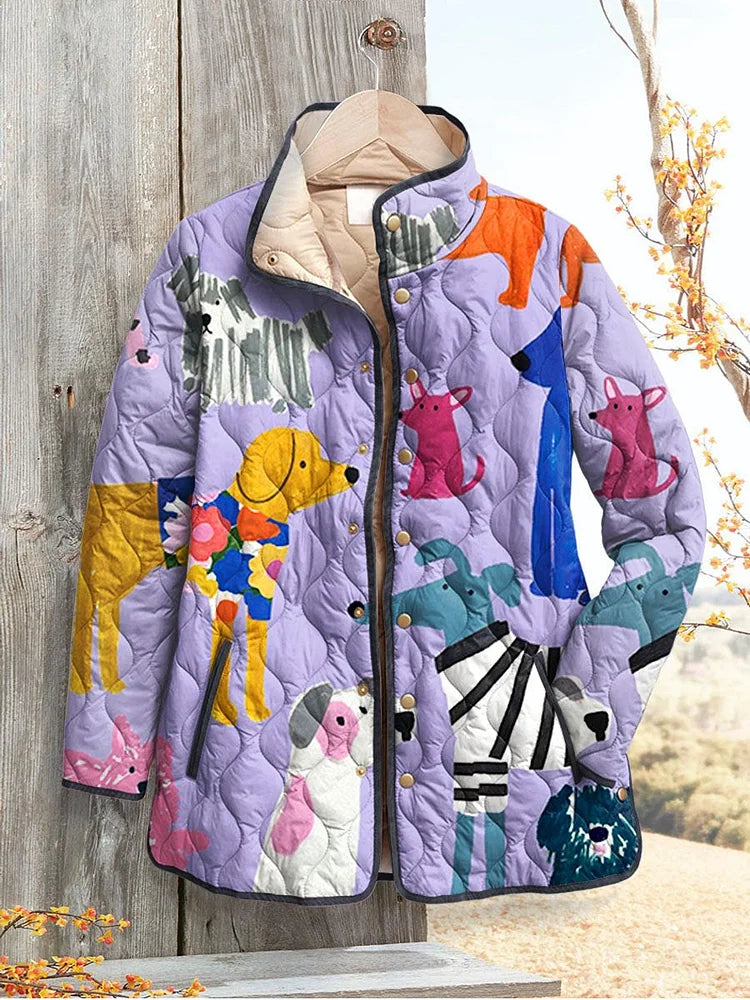 Allison™ - Women's Casual Jacket Featuring Dog Print