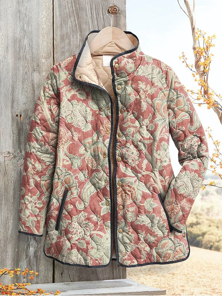 Ava™ - Women's Vintage Floral Quilted Casual Jacket