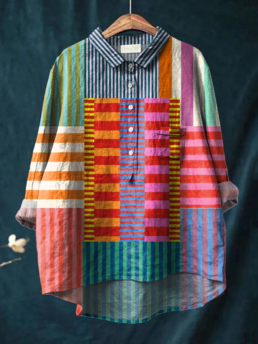 Isla™ - Color Block Striped Shirt