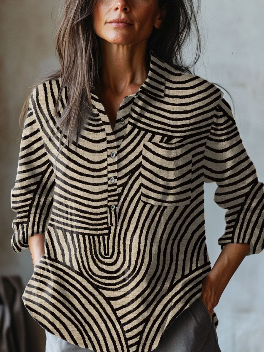 Rita™ - Abstract Striped Print Blouse