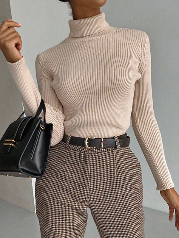 Celeste™ - Ribbed Turtleneck Knit Sweater