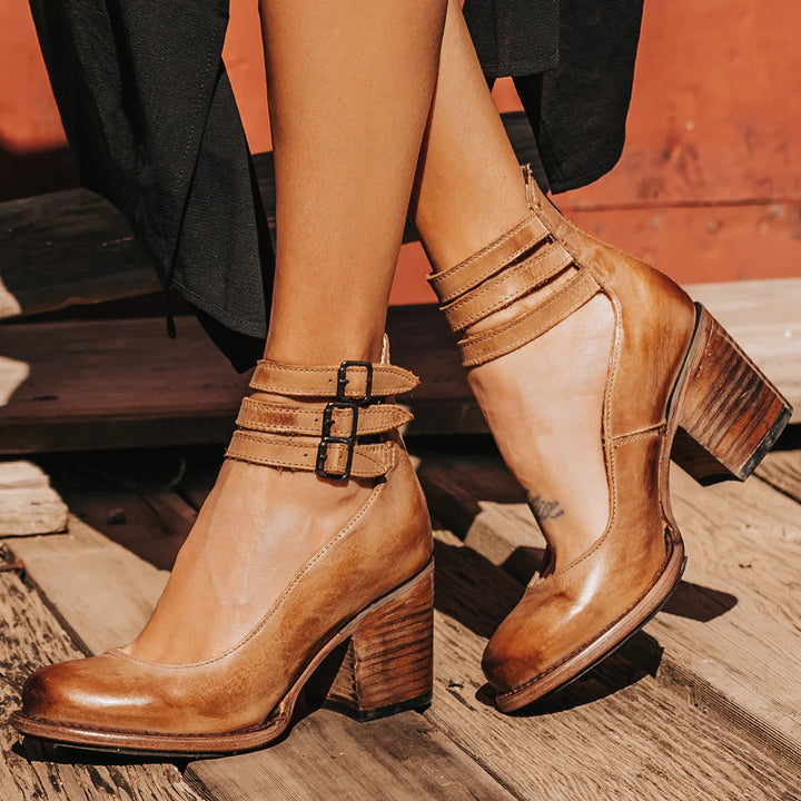 Evelyn™ - Timeless Vintage Leather Heels