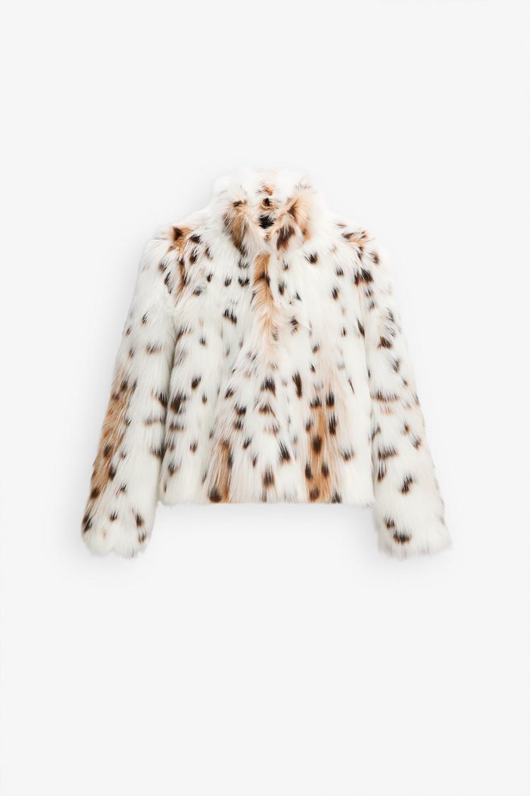 Raquel™ - Leopard Print Faux Fur Coat