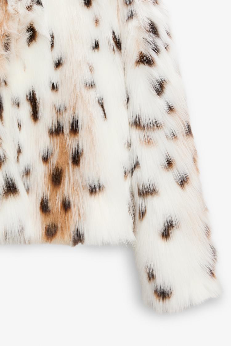 Raquel™ - Leopard Print Faux Fur Coat