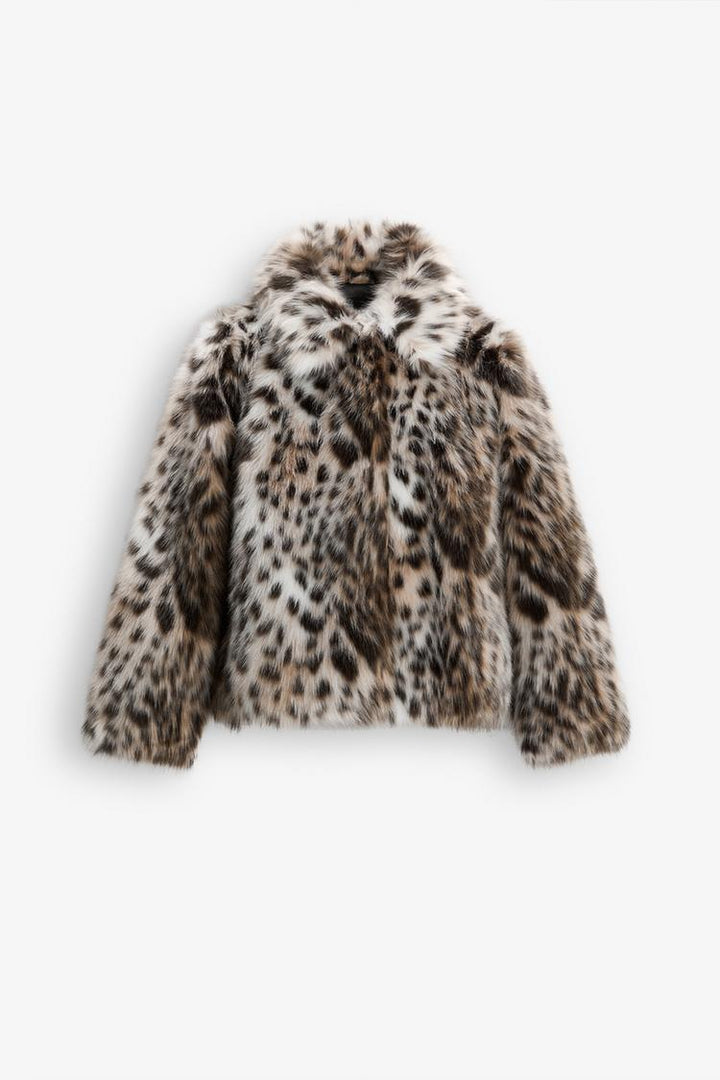 Raquel™ - Leopard Print Faux Fur Coat