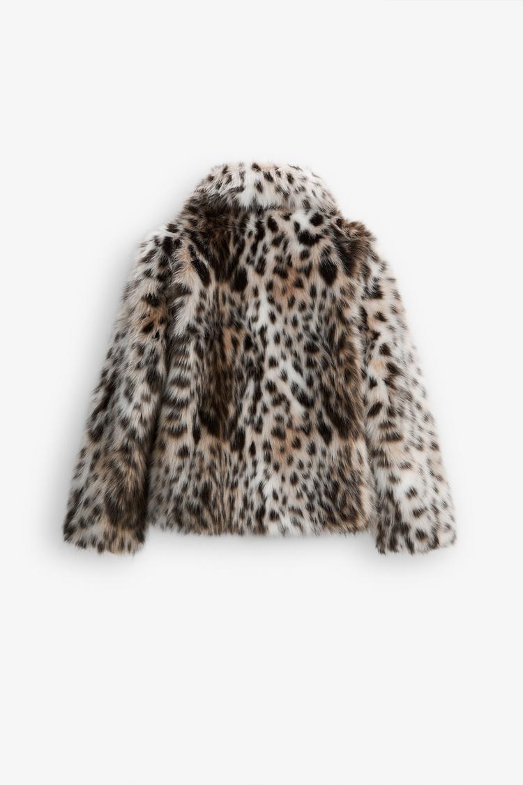 Raquel™ - Leopard Print Faux Fur Coat