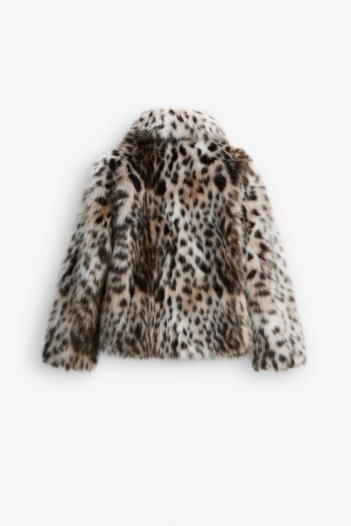 Raquel™ - Leopard Print Faux Fur Coat