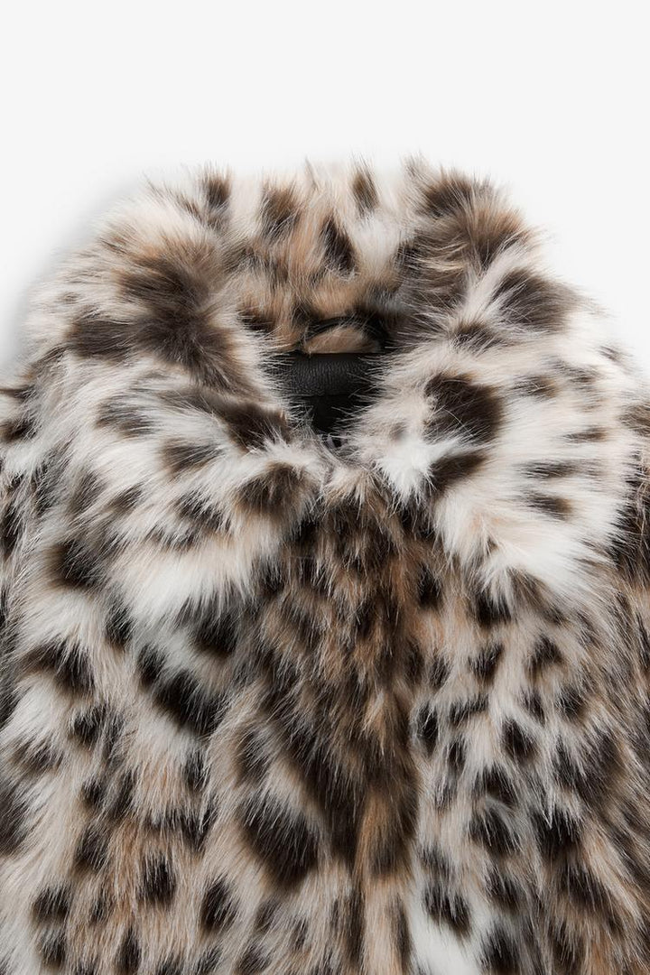Raquel™ - Leopard Print Faux Fur Coat