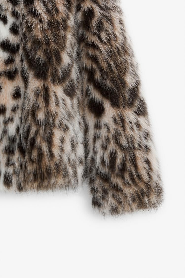 Raquel™ - Leopard Print Faux Fur Coat