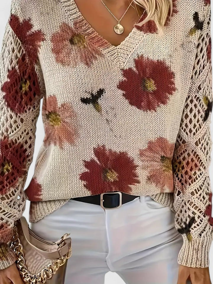 Mae™ - Chic Floral Pattern Sweater