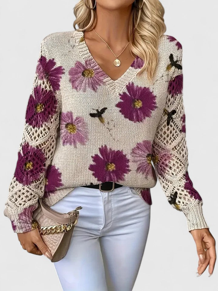 Mae™ - Chic Floral Pattern Sweater