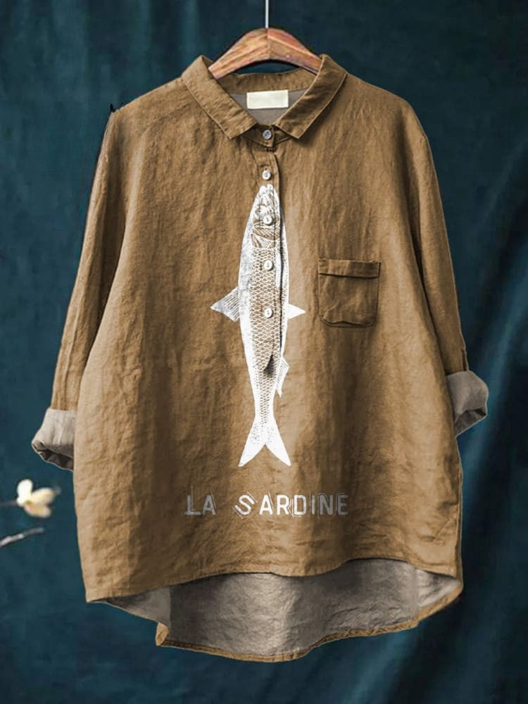 Lily™ - Sardine Print Shirt