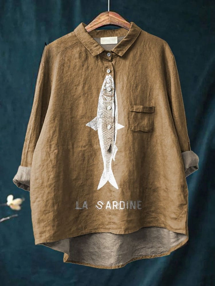 Lily™ - Sardine Print Shirt