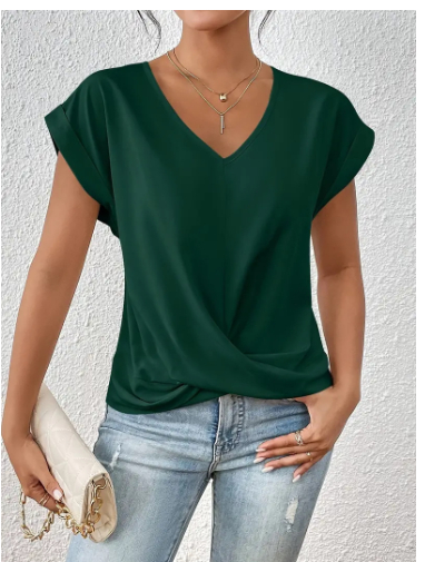 Celest - Relaxed V-Neck Casual Tee
