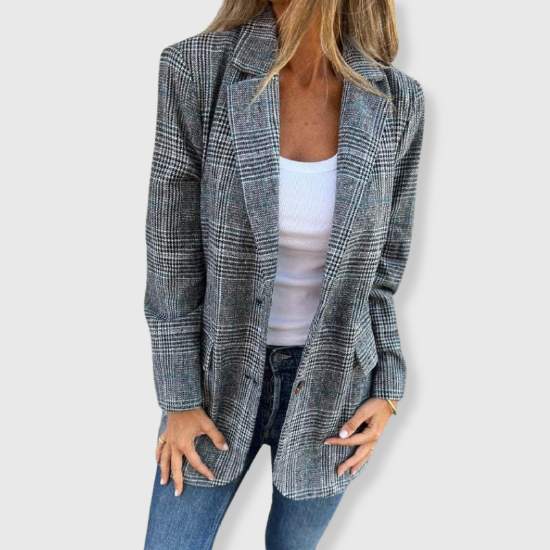 Brenda™ - Stylish Checkered Blazer