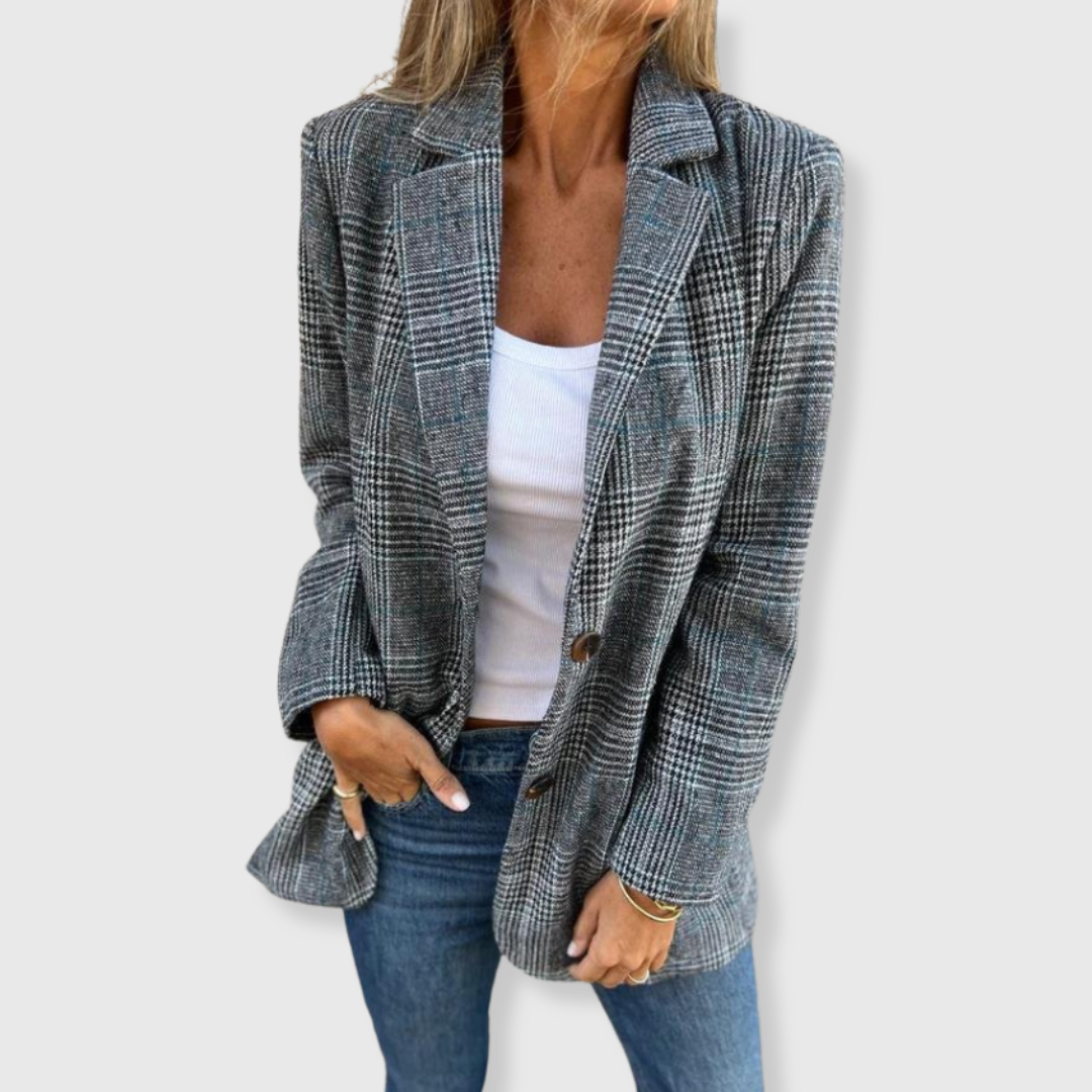 Brenda™ - Stylish Checkered Blazer