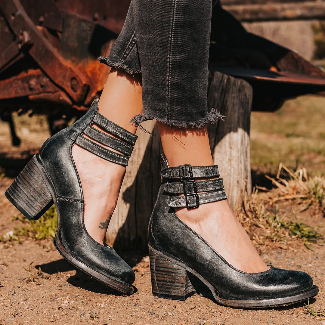 Evelyn™ - Timeless Vintage Leather Heels