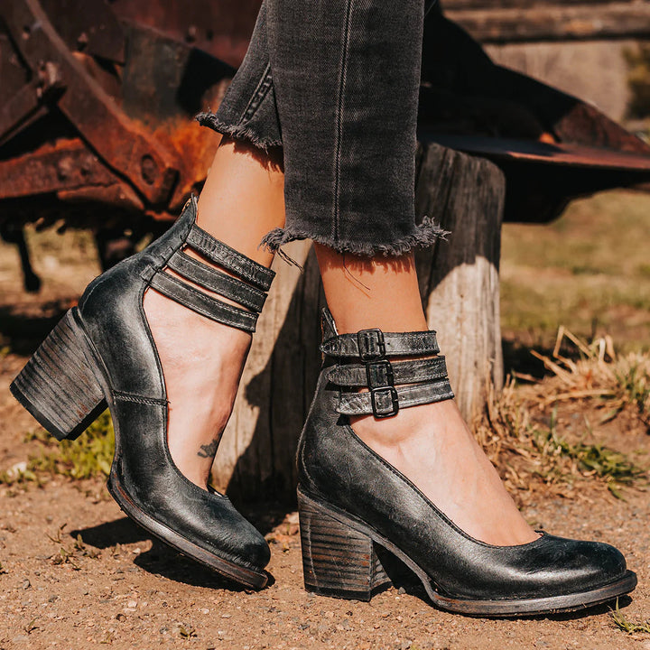 Evelyn™ - Timeless Vintage Leather Heels