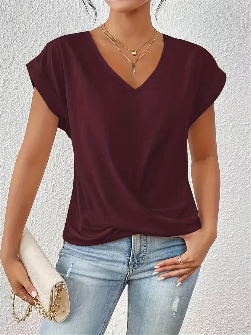 Celest - Relaxed V-Neck Casual Tee