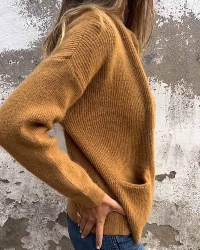 Noémie™ - Chic Cardigan with Zipper Accents
