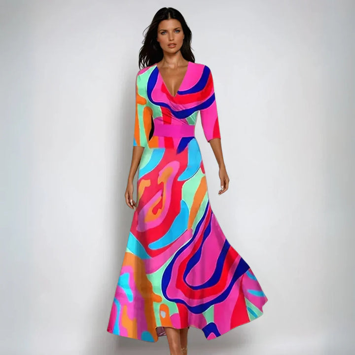 Emily™ - Chic Floral Wrap Dress