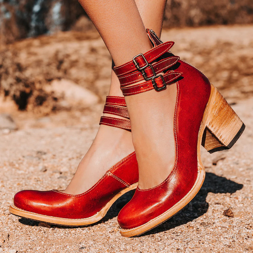 Evelyn™ - Timeless Vintage Leather Heels