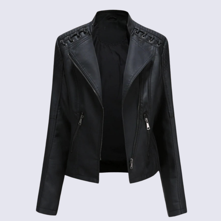 Lena™ - Women's Faux Leather Biker Jacket