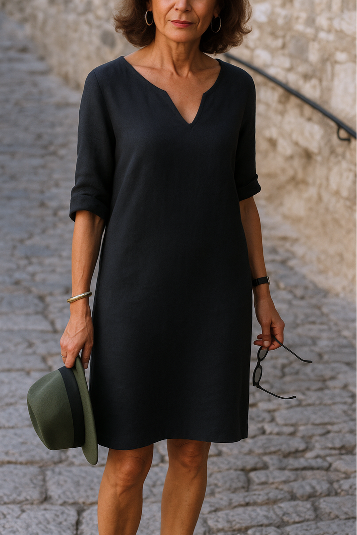 Claudia™ - Sophisticated V-Neck Dress