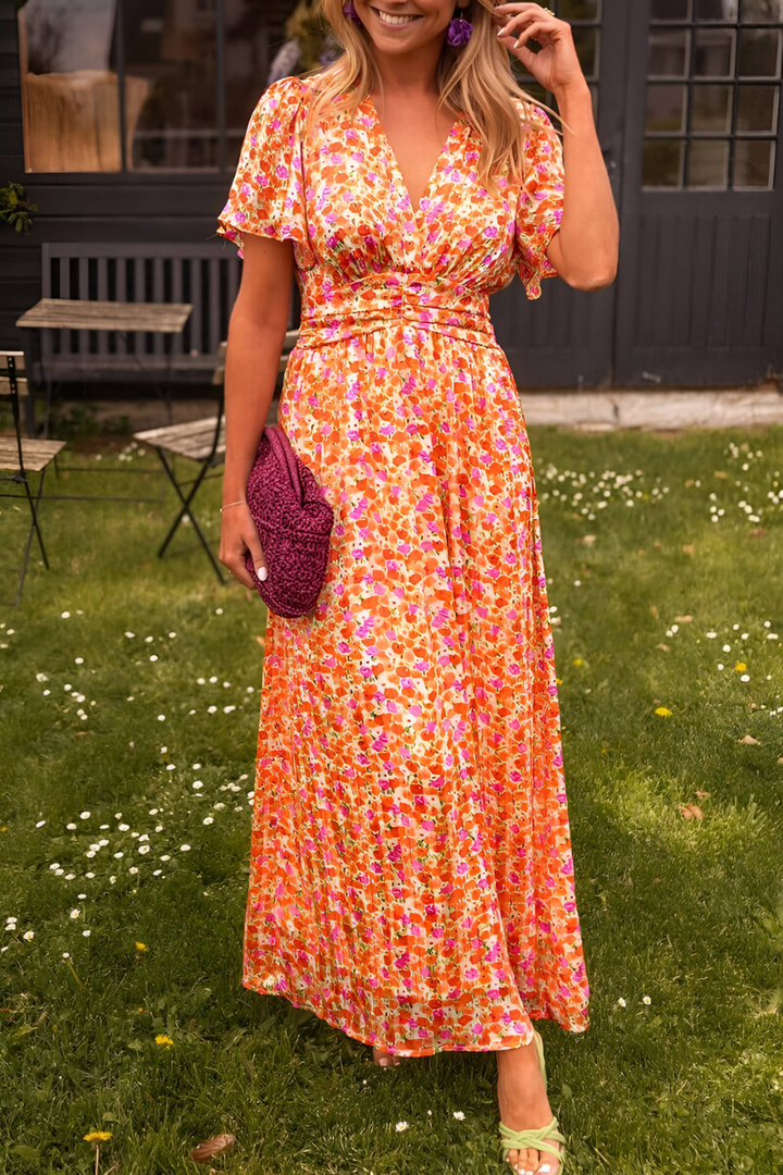 Norma™ - Elegant V-Neck Maxi Dress