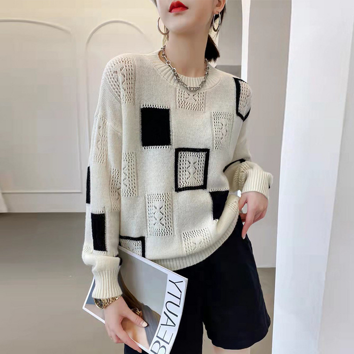 Emma™ - Cozy Geometric Block Sweater