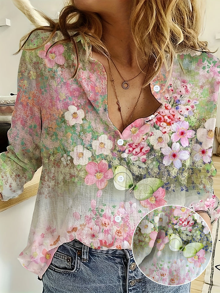 LUCIA™ - Bohemian Floral Blouse