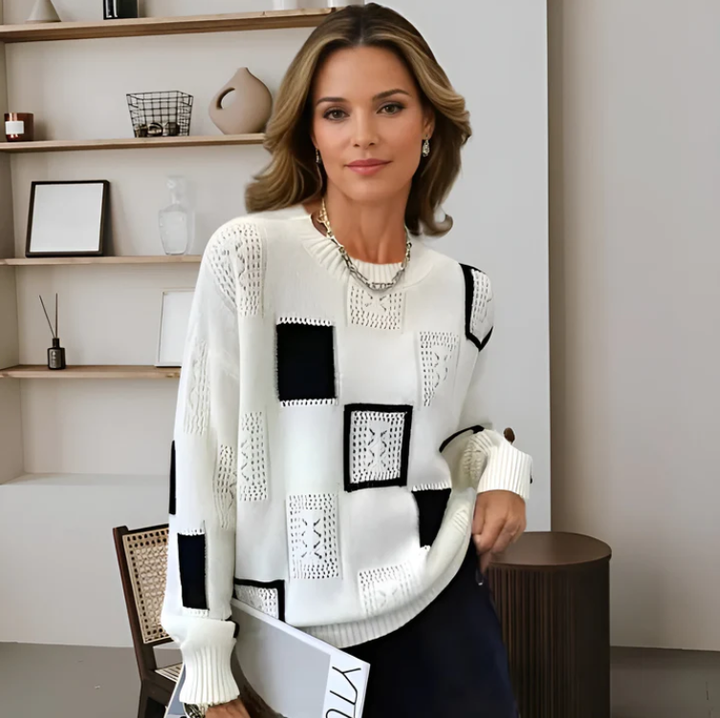 Margot™ - Patchwork Knit Sweater