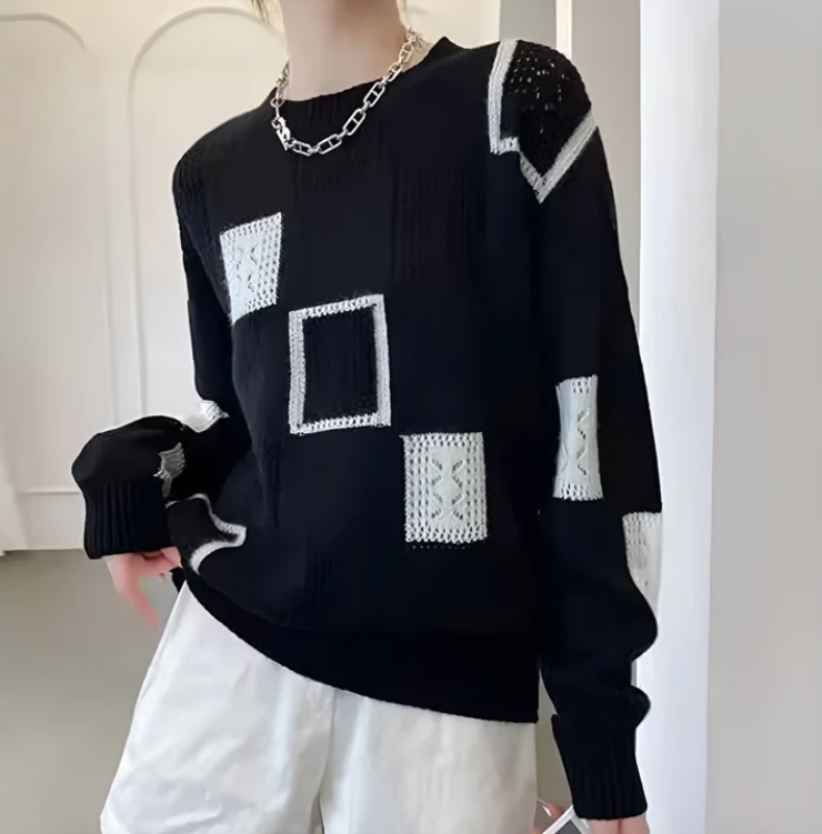 Margot™ - Patchwork Knit Sweater