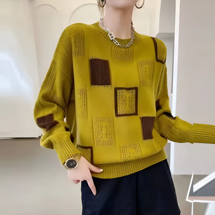 Margot™ - Patchwork Knit Sweater