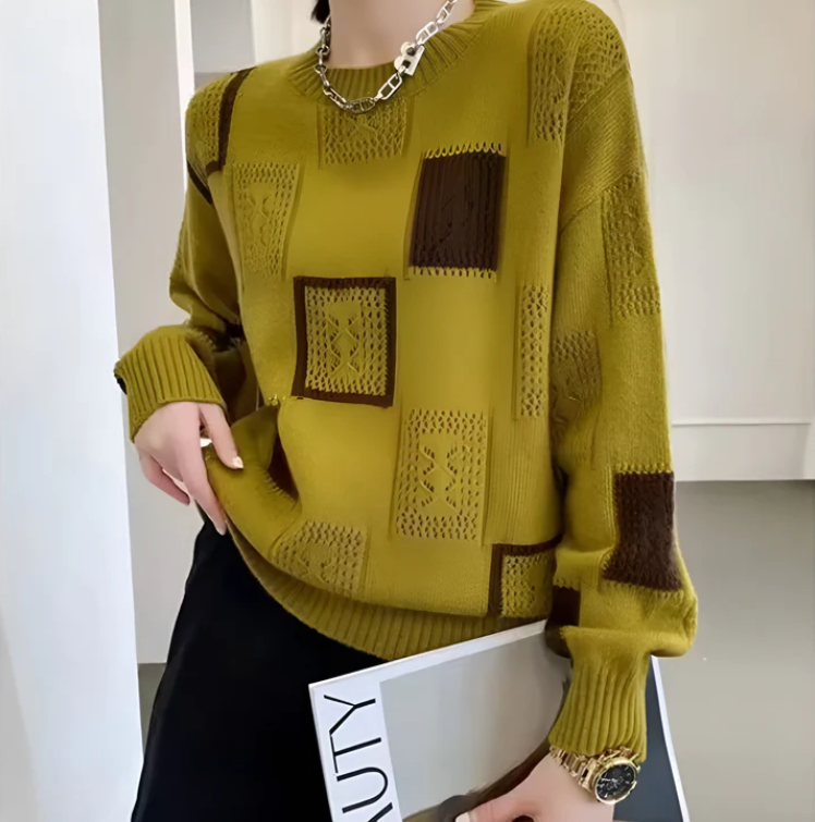 Margot™ - Patchwork Knit Sweater