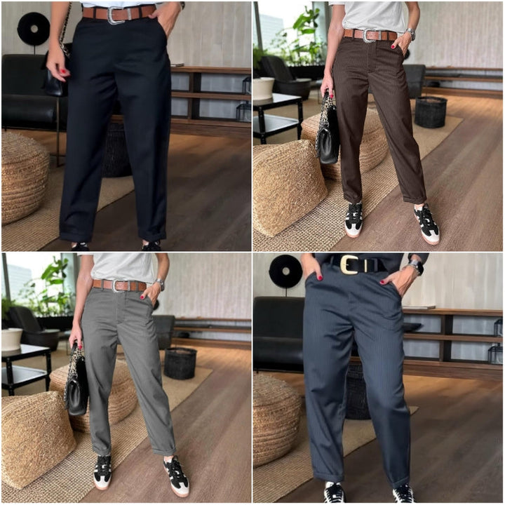 Aveline™ - Classic High-Waist Straight Leg Trousers