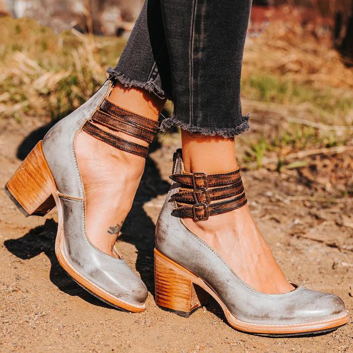 Evelyn™ - Timeless Vintage Leather Heels