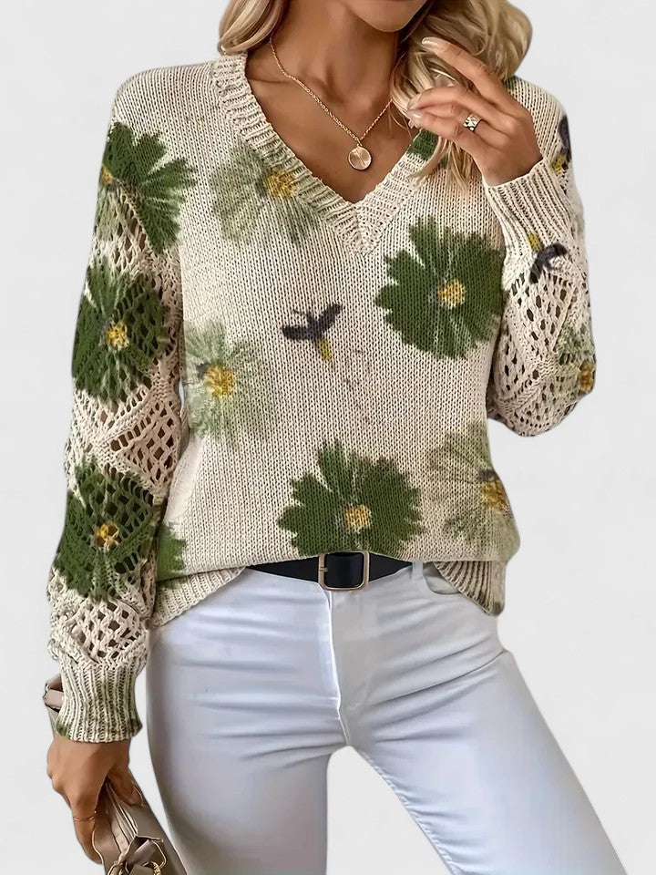 Mae™ - Chic Floral Pattern Sweater